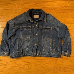 Free People We The Free Opal Swing Denim Jacket Oversized Blue Jean